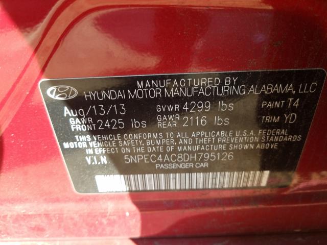 Photo 9 VIN: 5NPEC4AC8DH795126 - HYUNDAI SONATA SE 