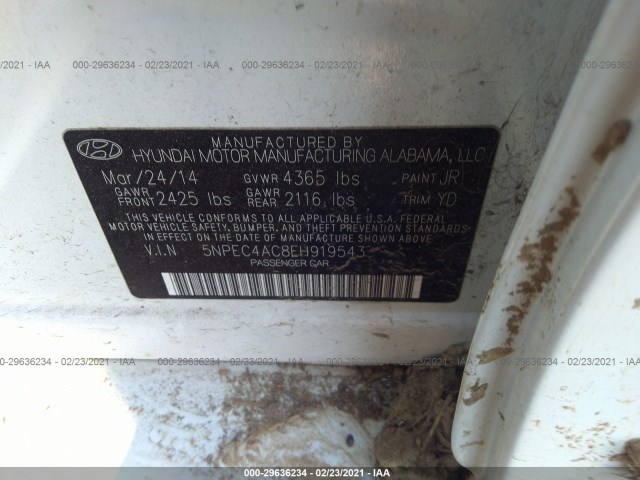 Photo 8 VIN: 5NPEC4AC8EH919543 - HYUNDAI SONATA 