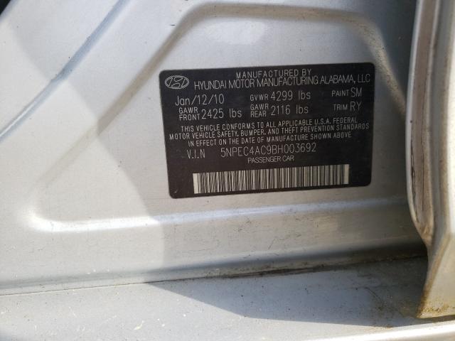 Photo 9 VIN: 5NPEC4AC9BH003692 - HYUNDAI SONATA SE 