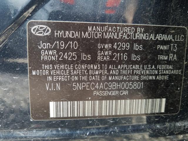 Photo 9 VIN: 5NPEC4AC9BH005801 - HYUNDAI SONATA SE 