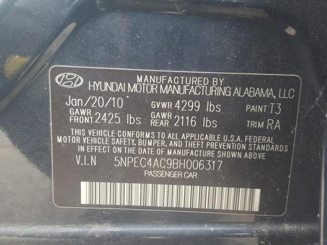 Photo 9 VIN: 5NPEC4AC9BH006317 - HYUNDAI SONATA SE 