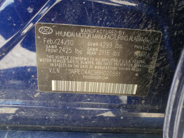 Photo 9 VIN: 5NPEC4AC9BH020881 - HYUNDAI SONATA SE 