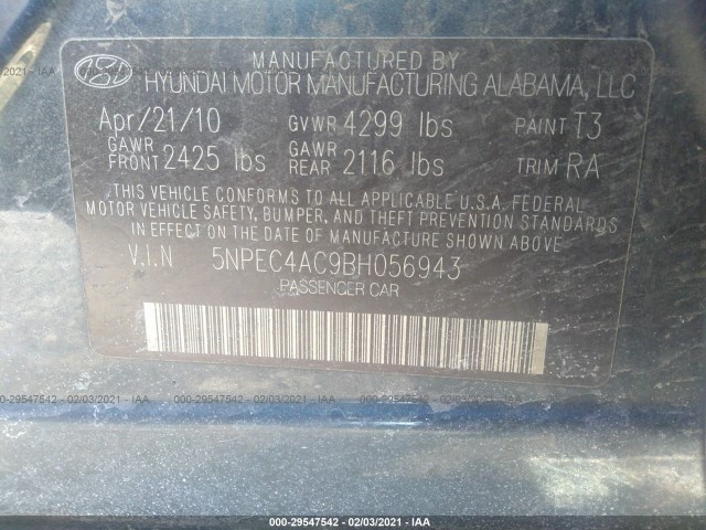 Photo 8 VIN: 5NPEC4AC9BH056943 - HYUNDAI SONATA 