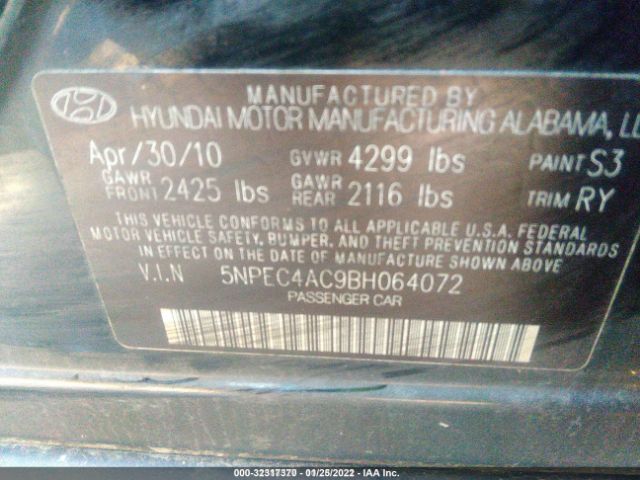 Photo 8 VIN: 5NPEC4AC9BH064072 - HYUNDAI SONATA 