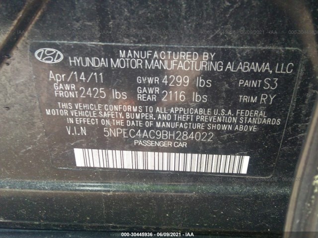 Photo 8 VIN: 5NPEC4AC9BH284022 - HYUNDAI SONATA 