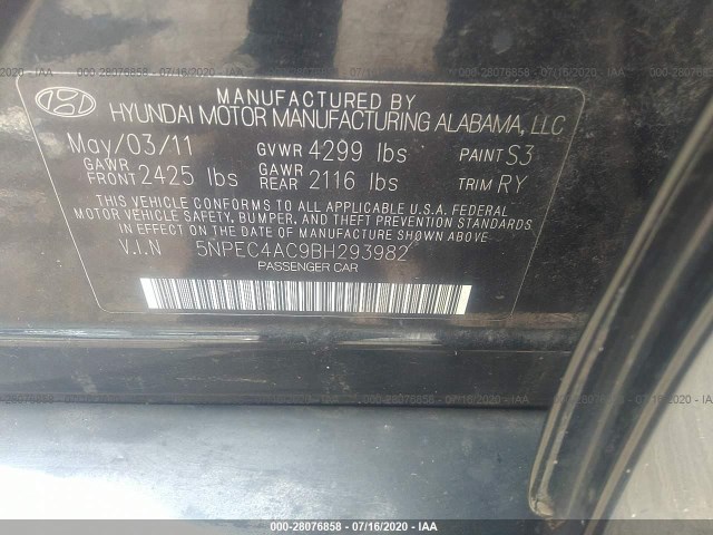 Photo 8 VIN: 5NPEC4AC9BH293982 - HYUNDAI SONATA 