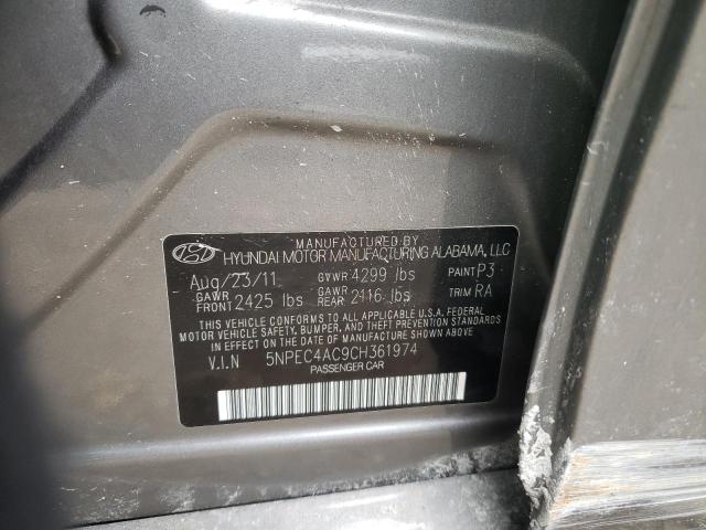 Photo 9 VIN: 5NPEC4AC9CH361974 - HYUNDAI SONATA SE 