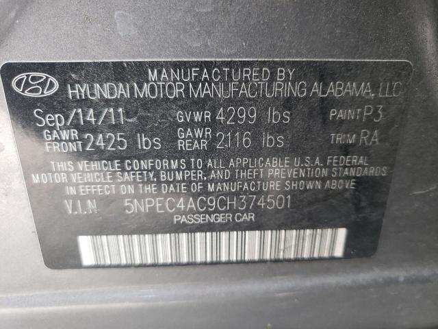 Photo 9 VIN: 5NPEC4AC9CH374501 - HYUNDAI SONATA SE 