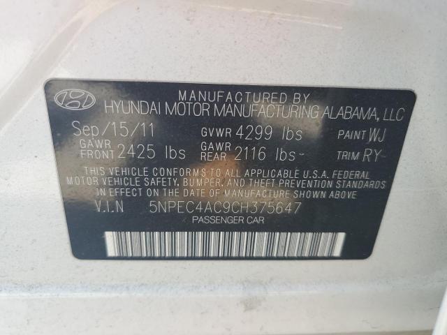 Photo 12 VIN: 5NPEC4AC9CH375647 - HYUNDAI SONATA 