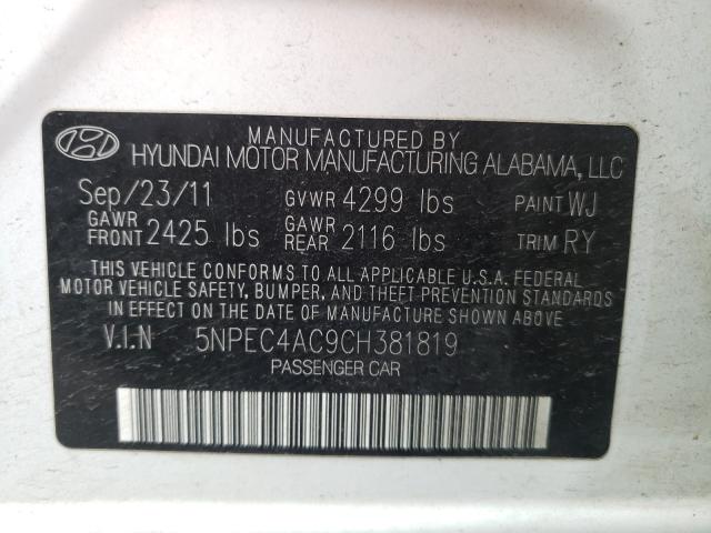 Photo 9 VIN: 5NPEC4AC9CH381819 - HYUNDAI SONATA SE 