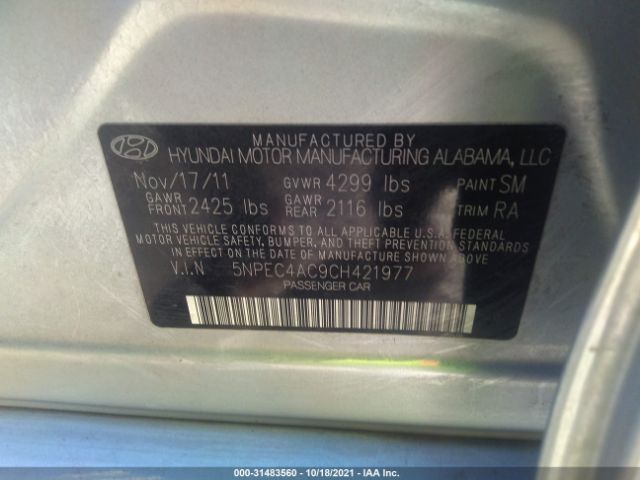 Photo 8 VIN: 5NPEC4AC9CH421977 - HYUNDAI SONATA 