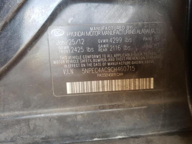 Photo 9 VIN: 5NPEC4AC9CH460715 - HYUNDAI SONATA SE 