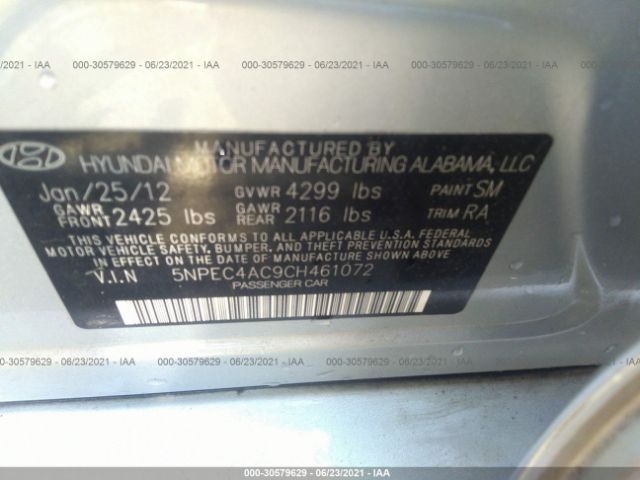 Photo 8 VIN: 5NPEC4AC9CH461072 - HYUNDAI SONATA 