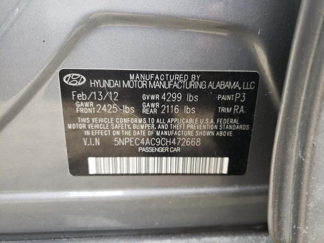 Photo 11 VIN: 5NPEC4AC9CH472668 - HYUNDAI SONATA SE 