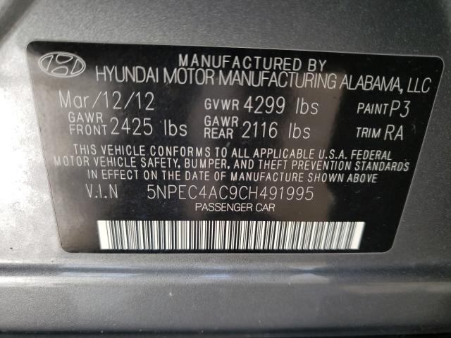 Photo 9 VIN: 5NPEC4AC9CH491995 - HYUNDAI SONATA SE 