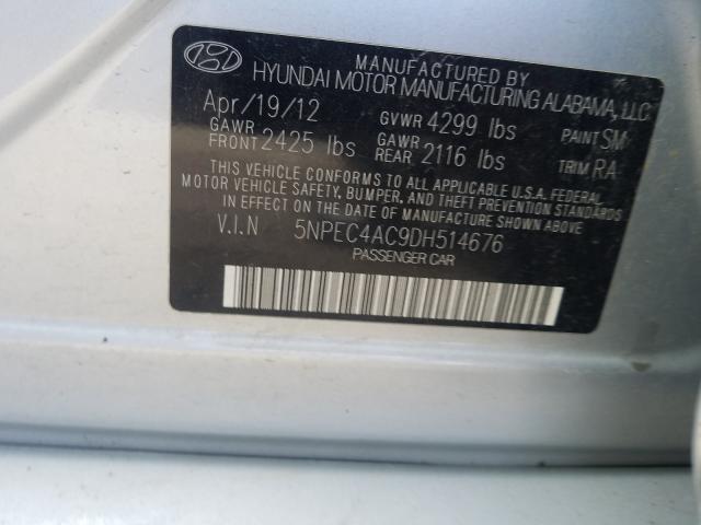 Photo 9 VIN: 5NPEC4AC9DH514676 - HYUNDAI SONATA SE 