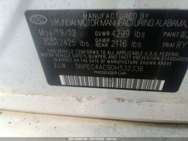 Photo 8 VIN: 5NPEC4AC9DH532336 - HYUNDAI SONATA 