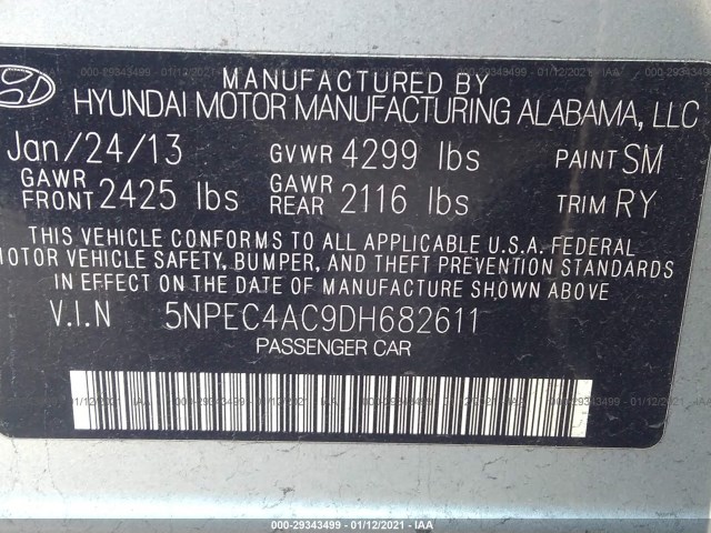 Photo 8 VIN: 5NPEC4AC9DH682611 - HYUNDAI SONATA 