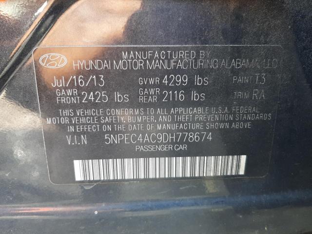 Photo 9 VIN: 5NPEC4AC9DH778674 - HYUNDAI SONATA SE 