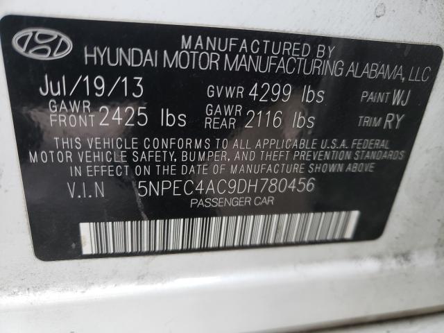 Photo 9 VIN: 5NPEC4AC9DH780456 - HYUNDAI SONATA SE 