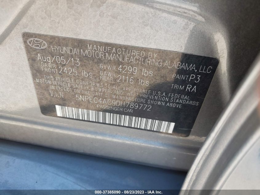 Photo 8 VIN: 5NPEC4AC9DH789772 - HYUNDAI SONATA 