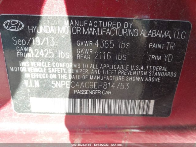 Photo 8 VIN: 5NPEC4AC9EH814753 - HYUNDAI SONATA 