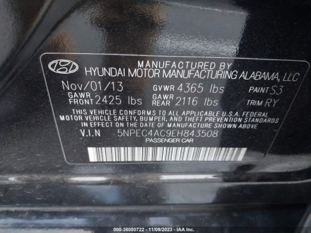 Photo 8 VIN: 5NPEC4AC9EH843508 - HYUNDAI SONATA 