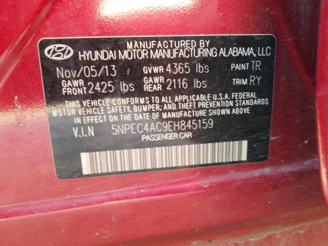 Photo 9 VIN: 5NPEC4AC9EH845159 - HYUNDAI SONATA SE 