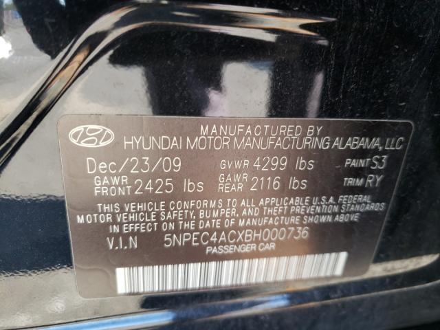 Photo 9 VIN: 5NPEC4ACXBH000736 - HYUNDAI SONATA SE 