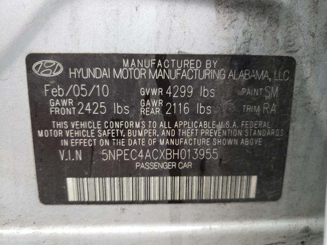 Photo 9 VIN: 5NPEC4ACXBH013955 - HYUNDAI SONATA SE 