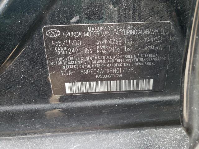 Photo 9 VIN: 5NPEC4ACXBH017178 - HYUNDAI SONATA SE 