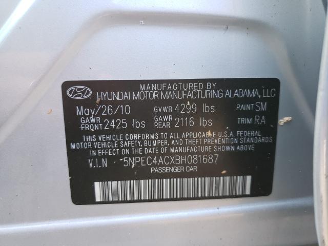 Photo 9 VIN: 5NPEC4ACXBH081687 - HYUNDAI SONATA SE 