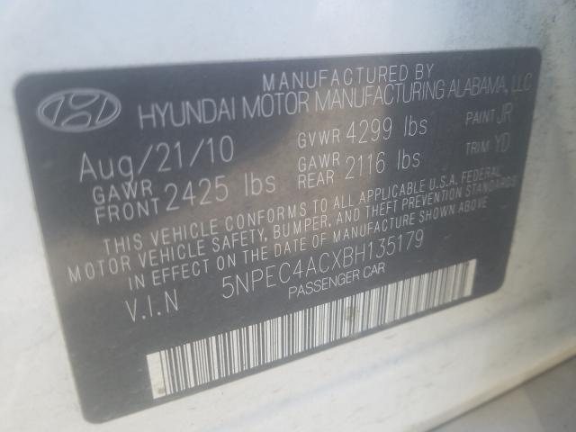 Photo 9 VIN: 5NPEC4ACXBH135179 - HYUNDAI SONATA SE 