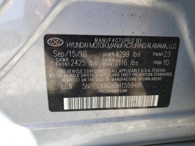 Photo 11 VIN: 5NPEC4ACXBH155948 - HYUNDAI SONATA SE 