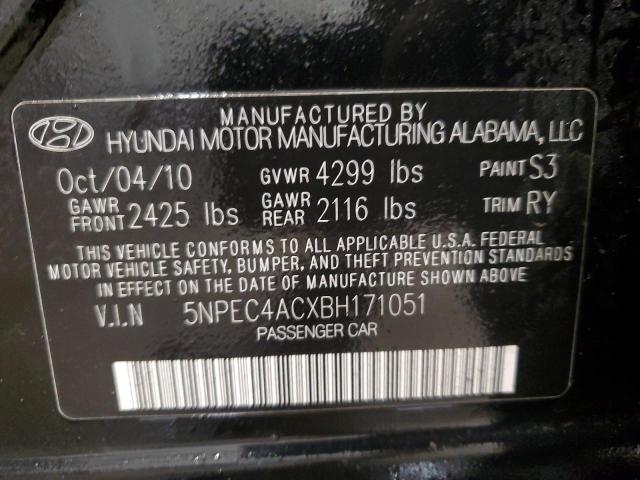 Photo 11 VIN: 5NPEC4ACXBH171051 - HYUNDAI SONATA SE 