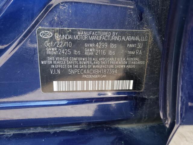 Photo 11 VIN: 5NPEC4ACXBH187394 - HYUNDAI SONATA SE 