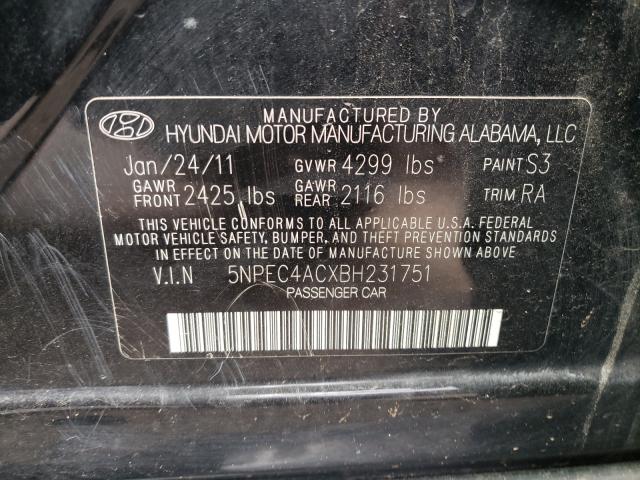 Photo 9 VIN: 5NPEC4ACXBH231751 - HYUNDAI SONATA 