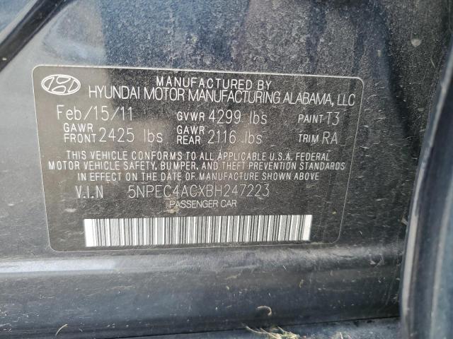 Photo 11 VIN: 5NPEC4ACXBH247223 - HYUNDAI SONATA SE 