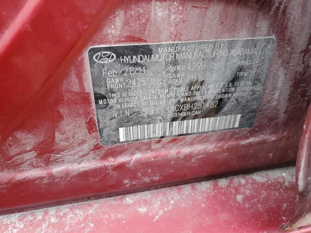 Photo 11 VIN: 5NPEC4ACXBH251482 - HYUNDAI SONATA SE 