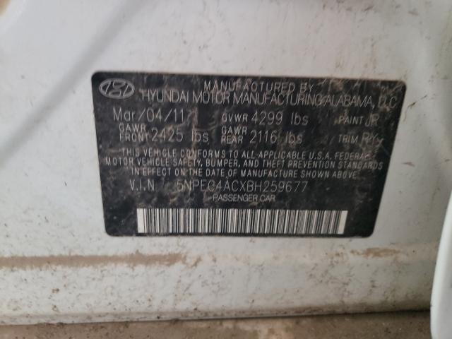 Photo 9 VIN: 5NPEC4ACXBH259677 - HYUNDAI SONATA SE 