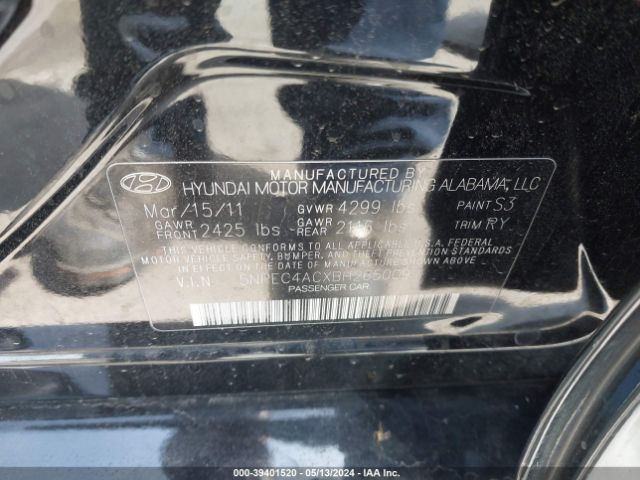 Photo 8 VIN: 5NPEC4ACXBH265009 - HYUNDAI SONATA 