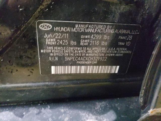 Photo 9 VIN: 5NPEC4ACXCH321922 - HYUNDAI SONATA SE 