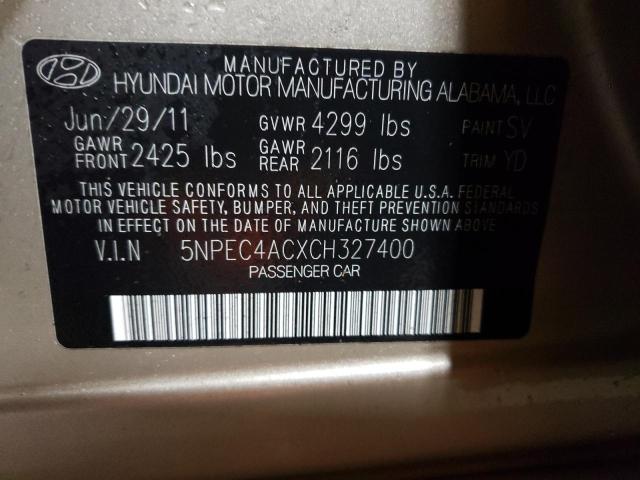 Photo 11 VIN: 5NPEC4ACXCH327400 - HYUNDAI SONATA SE 