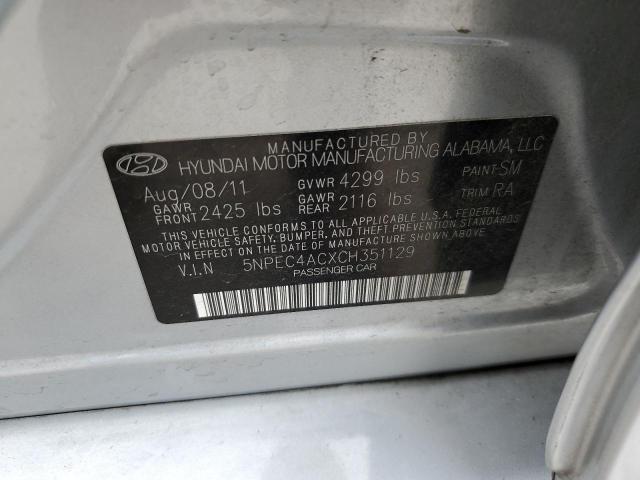 Photo 11 VIN: 5NPEC4ACXCH351129 - HYUNDAI SONATA SE 