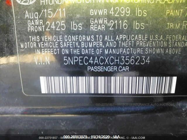 Photo 8 VIN: 5NPEC4ACXCH356234 - HYUNDAI SONATA 