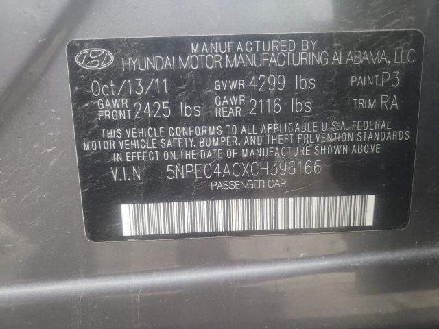 Photo 9 VIN: 5NPEC4ACXCH396166 - HYUNDAI SONATA SE 