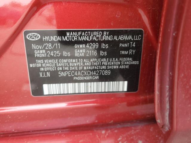 Photo 11 VIN: 5NPEC4ACXCH427089 - HYUNDAI SONATA SE 