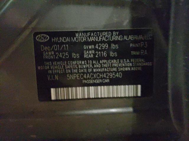 Photo 9 VIN: 5NPEC4ACXCH429540 - HYUNDAI SONATA SE 