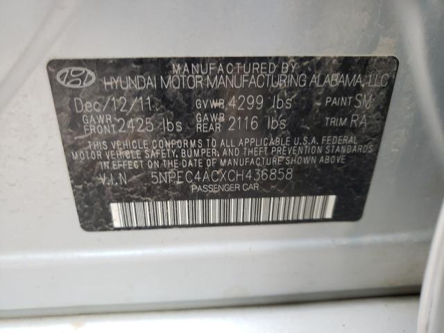 Photo 9 VIN: 5NPEC4ACXCH436858 - HYUNDAI SONATA SE 