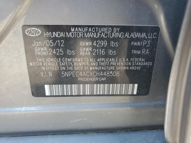 Photo 11 VIN: 5NPEC4ACXCH448508 - HYUNDAI SONATA SE 